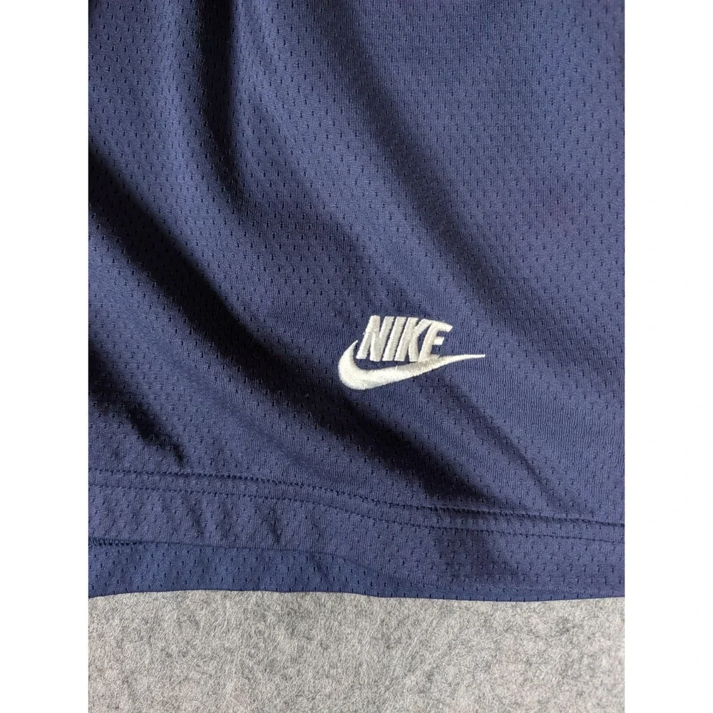 Nike Mens Mesh Athletic Shorts Navy Blue Embroidered Logo Drawstring Activewear